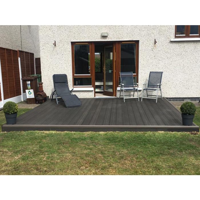 Brown Round Hole Woodgrain Dueto Decking 3.6m Irish Wire Products